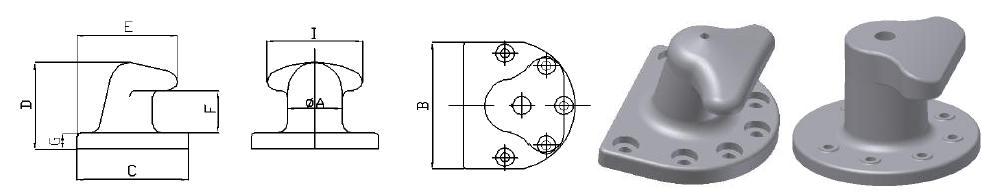 T Head Marine Mooring Bollards