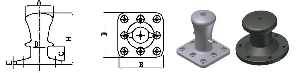 Single Marine Mooring Bollards